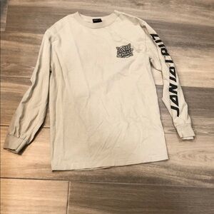 Santa Cruz Skateboards Men's Cream Long Sleeve Shirt